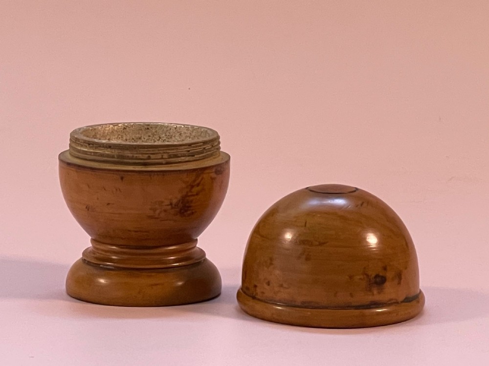 Antique Treen Pill Silverer with contents View VI