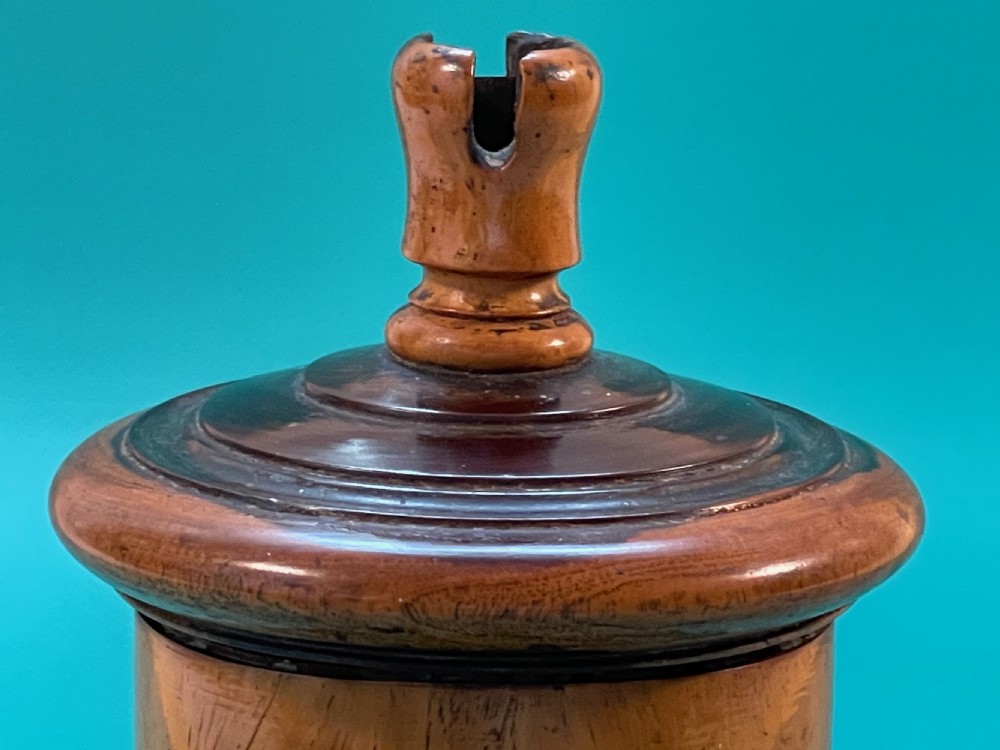 Antique Treen String Box  - with cutter blade View III