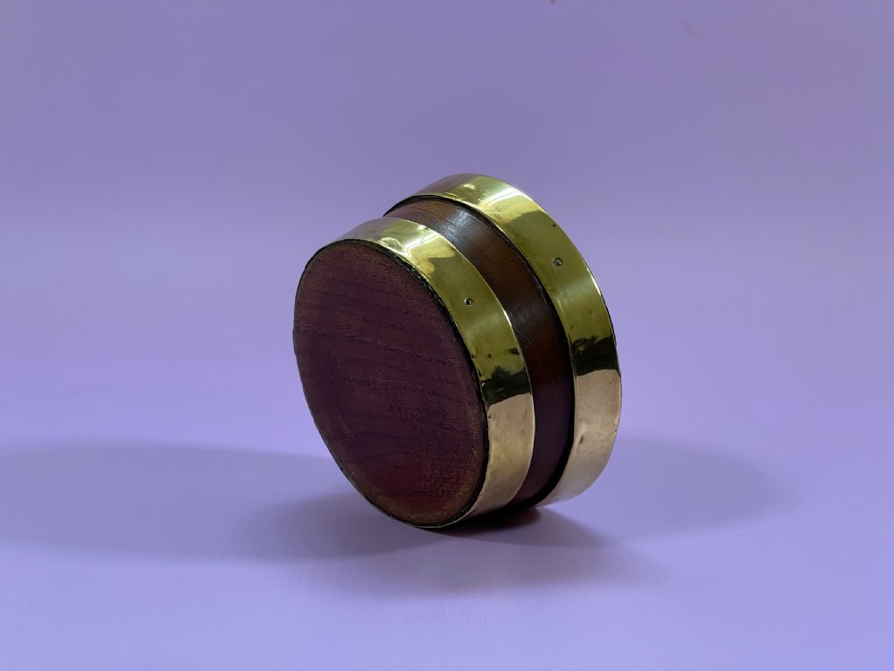 Antique Elm Bowl - brass bound View V