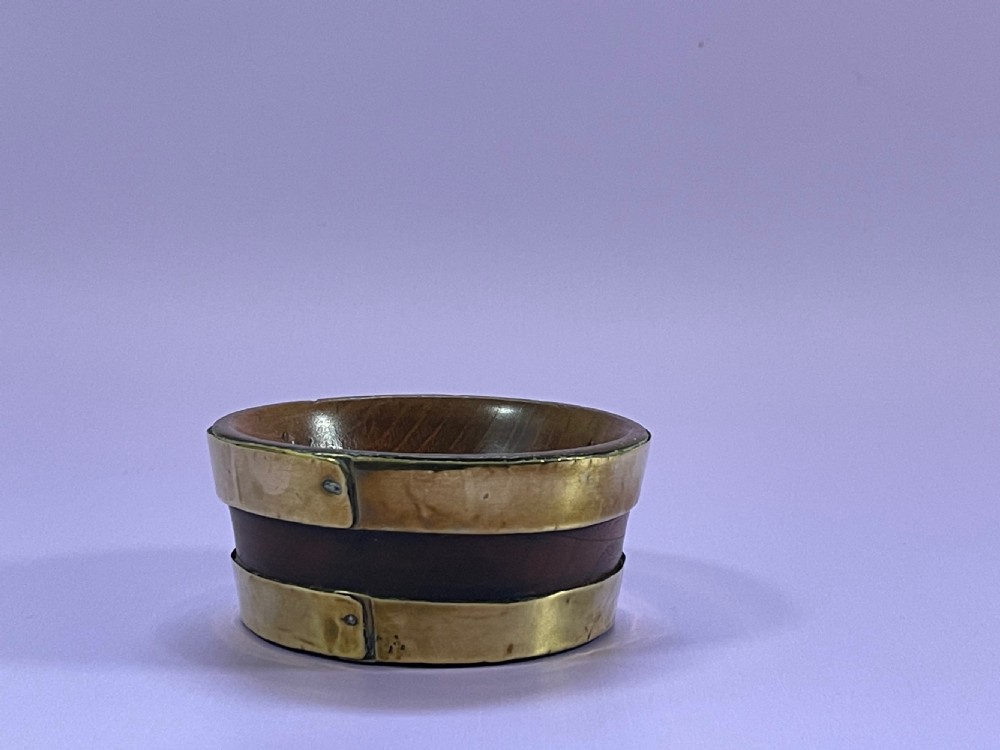 Antique Elm Bowl - brass bound View VI