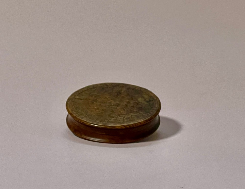 Antique Pressed Wood Snuff Box - Napoleonic View IV