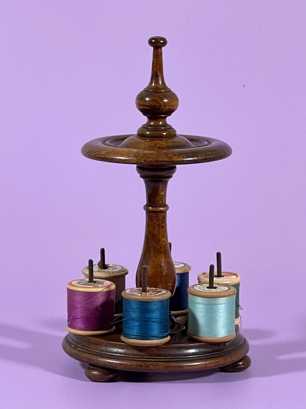Antique Cotton Reel & Pin Stand