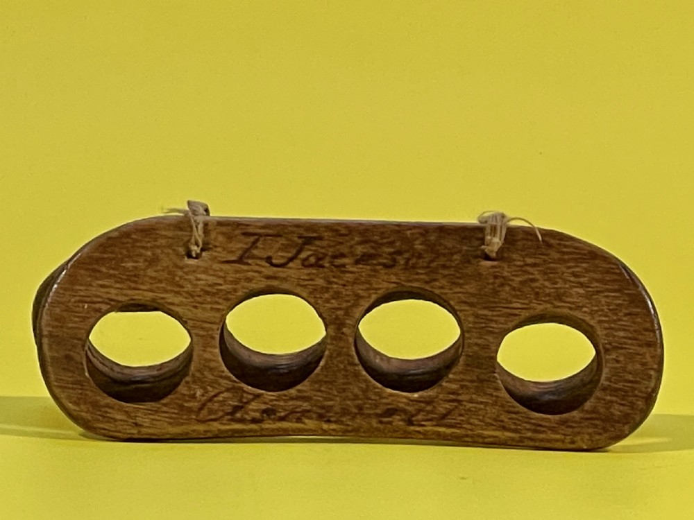 Antique Treen Childtren's Finger Stocks View II
