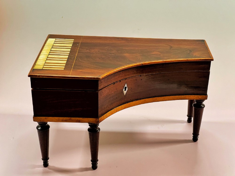Antique Jewellery or Sewing Box - the shape of a piano View II
