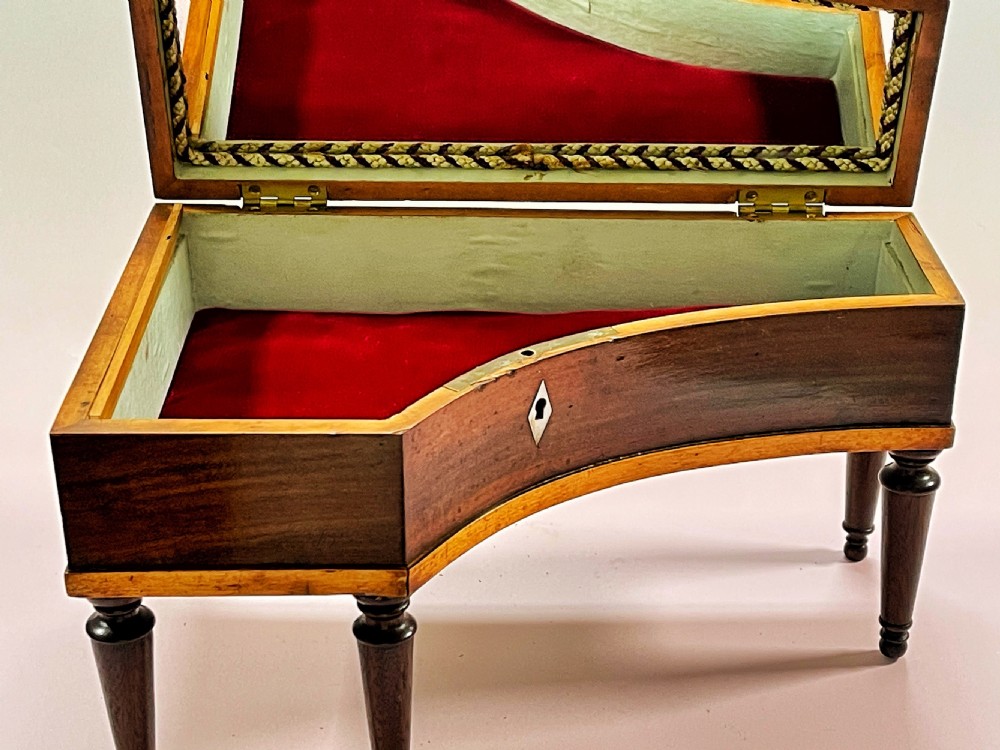 Antique Jewellery or Sewing Box - the shape of a piano View V