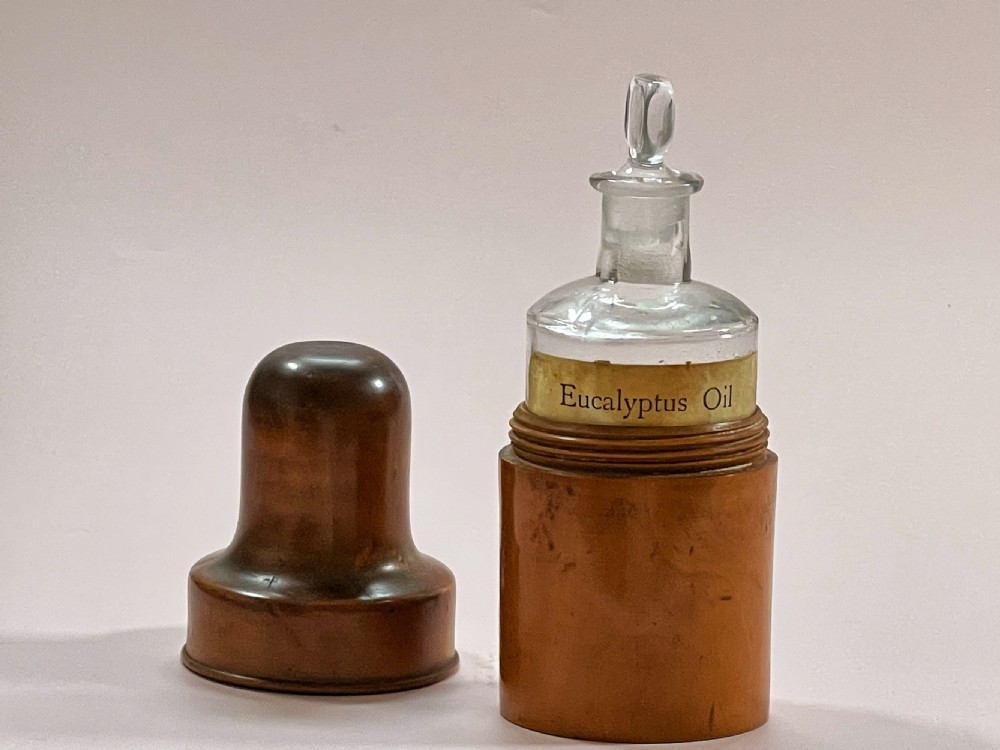 Antique Bottle Case & Bottle still retaining the original label View III
