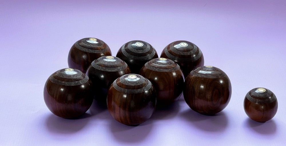 Antique Lignum Vitae Carpet Bowls & Jack View III