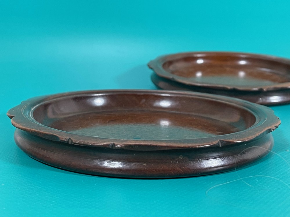 A Pair of Georgian Wine Coasters - with brass stringing View II