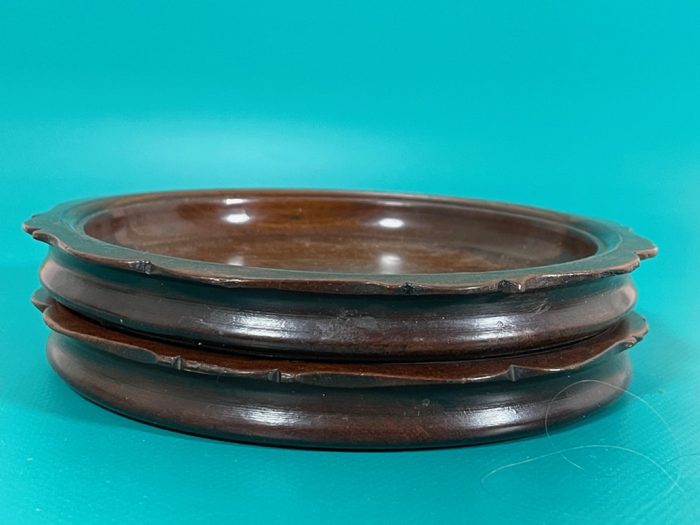 A Pair of Georgian Wine Coasters - with brass stringing View IV