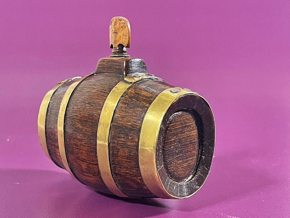 Antique Mini Costrel - oak and brass View IV