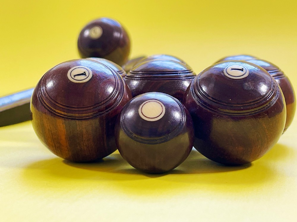 Antique Mini Carpet Bowls - Lignum Vitae View II