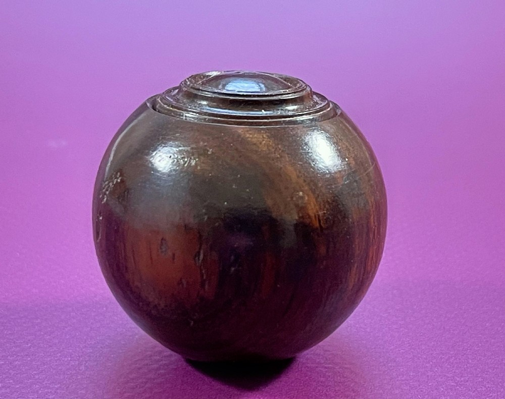 Antique Rosewood Puzzle Ball - with secret compartment
