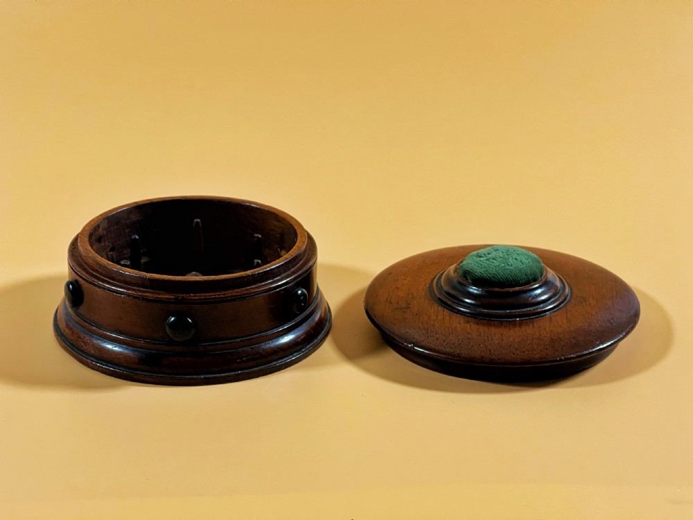 Antique Cotton Reel Holder & Pin Cushion View IV