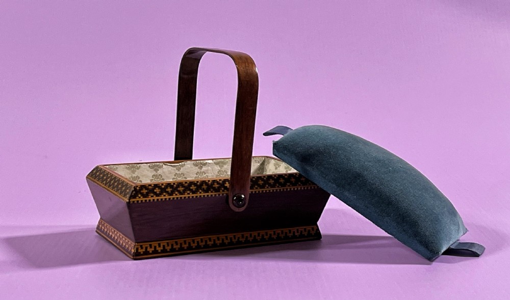 A Small Tunbridge Ware Pannier Sewing Box View II