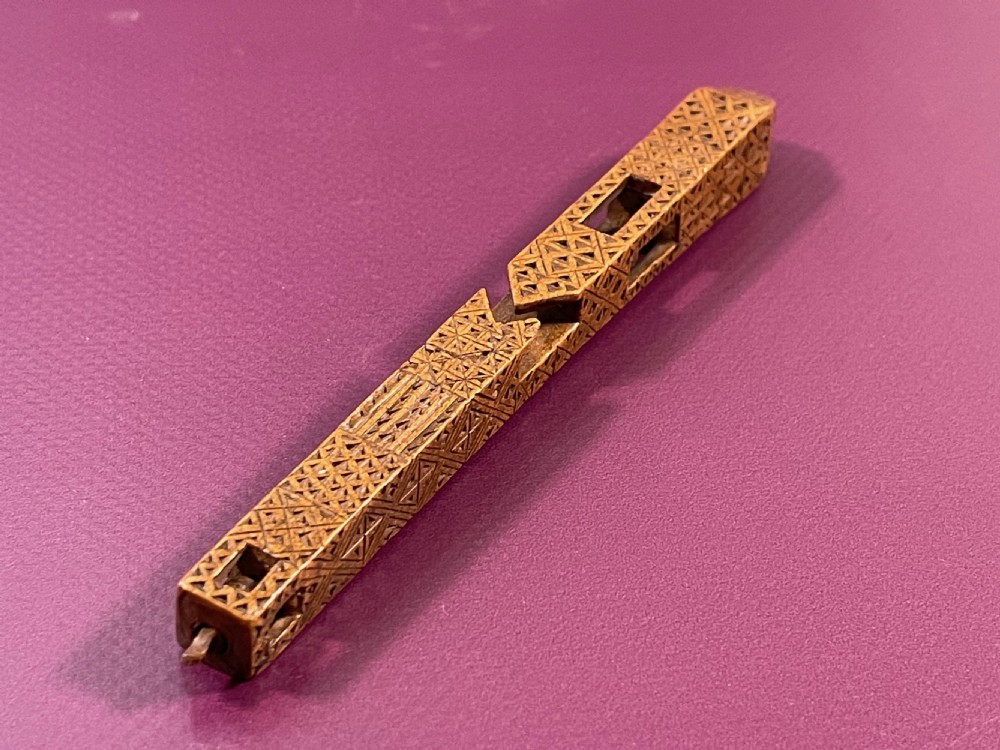A Georgian Chip Carved Dated Knitting Sheath