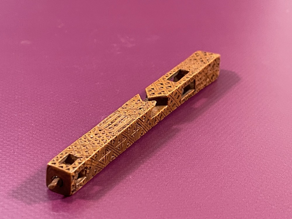 A Georgian Chip Carved Dated Knitting Sheath View XIII