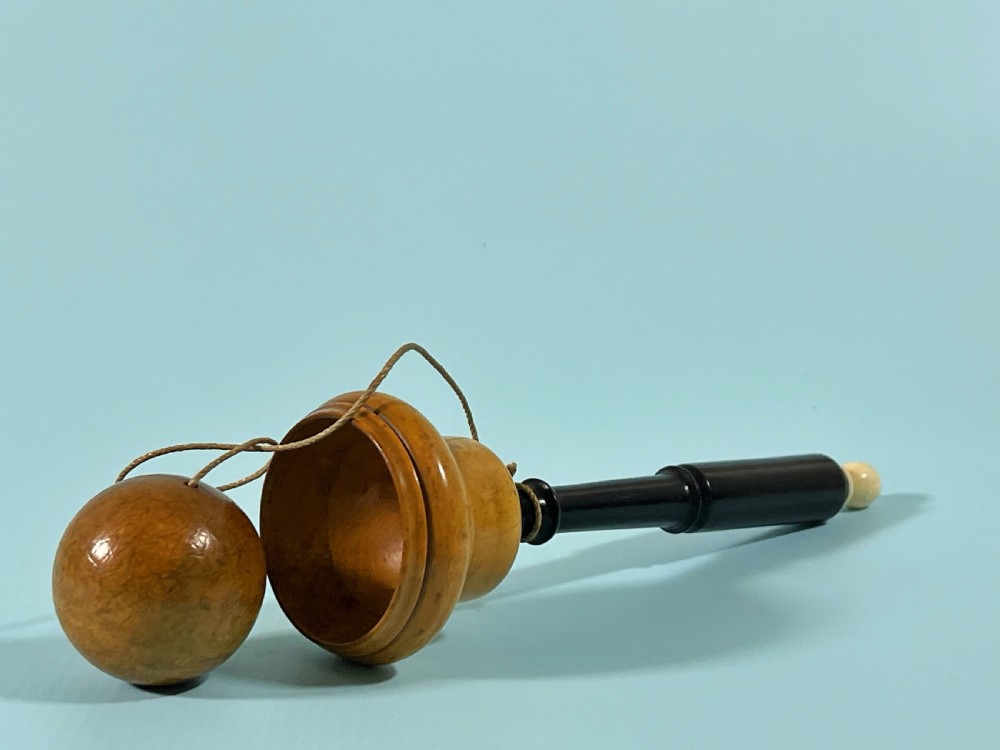Antique Treen Ball and Cup or Bilboquet View II