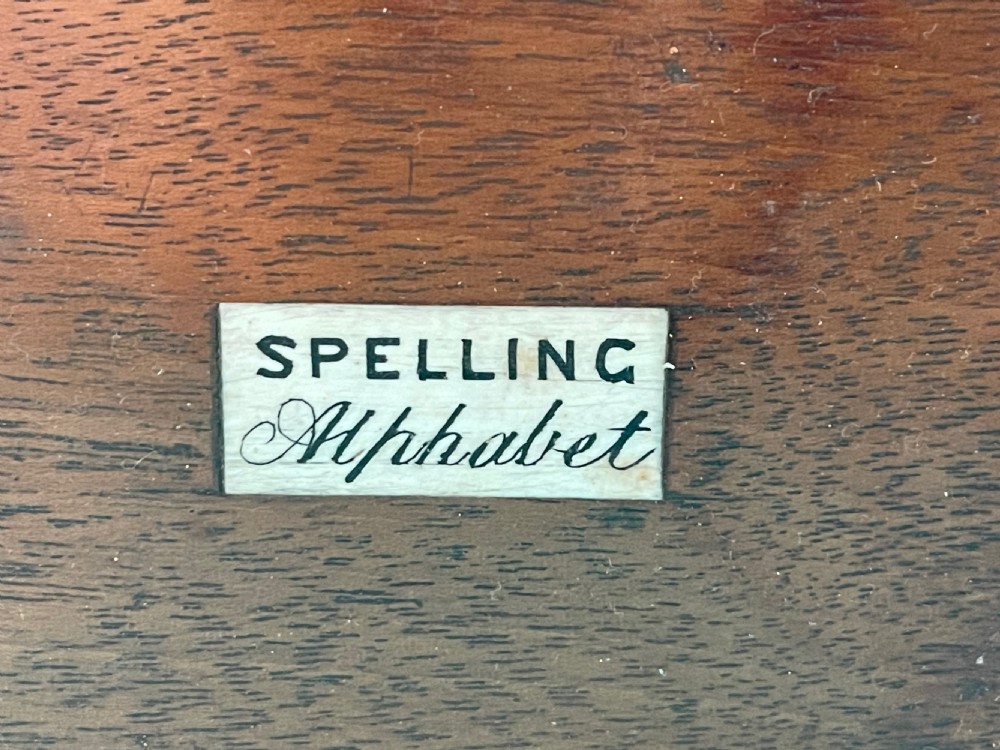 Antique Alphabet & Spelling Box - with 118 bone alphabet letters
  View III