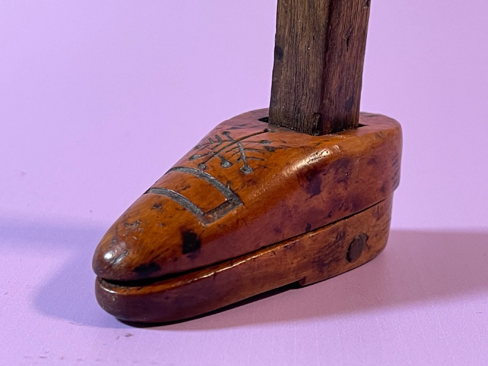 Antique Treen Size Stick - For Shoes