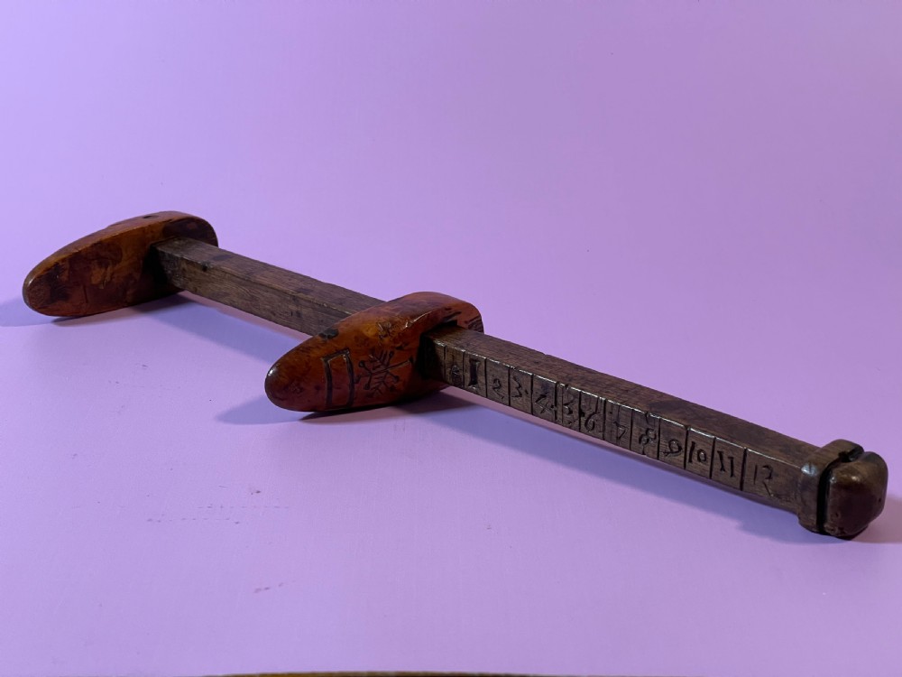 Antique Treen Size Stick - For Shoes View II