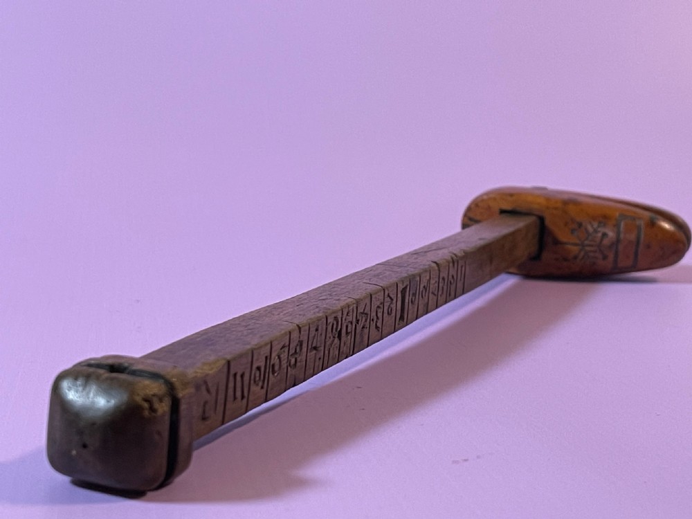 Antique Treen Size Stick - For Shoes View III