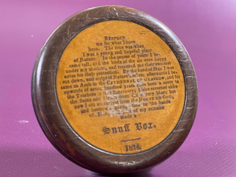 Antique Scottish Oak Snuff Box - with provenance
