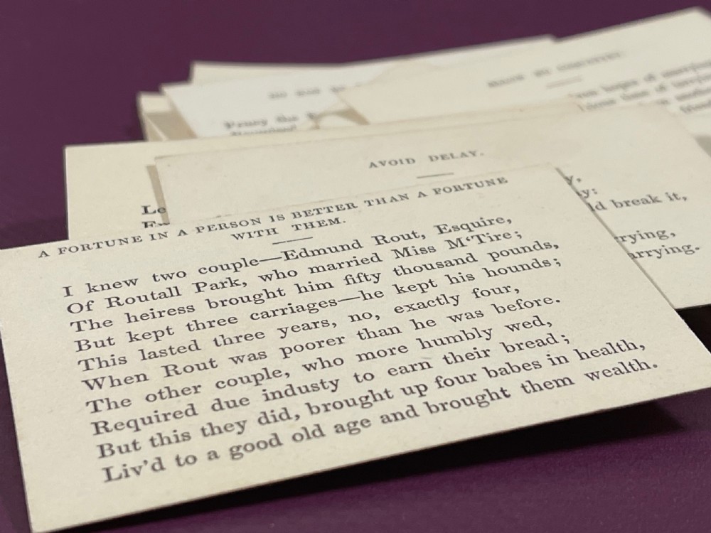 An Unusual Set of Boxed Proverb/Adage Cards  View X