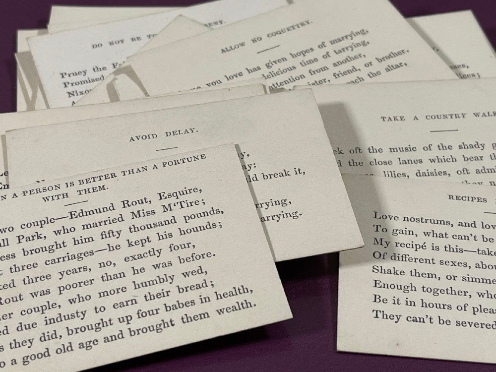 An Unusual Set of Boxed Proverb/Adage Cards  View XII