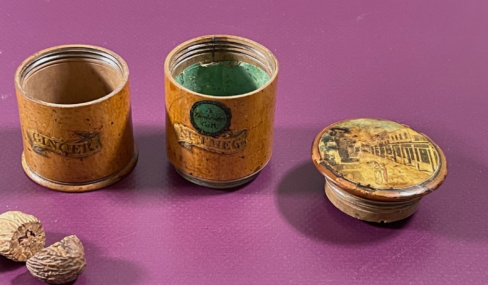 A Rare Miniature Spice Tower & Nutmeg Grater - Tunbridge View VI