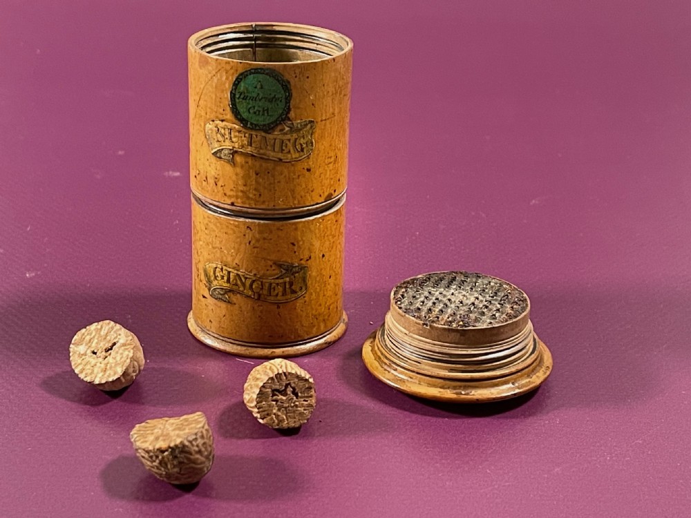 A Rare Miniature Spice Tower & Nutmeg Grater - Tunbridge View VII