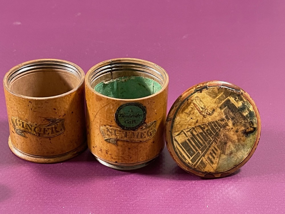 A Rare Miniature Spice Tower & Nutmeg Grater - Tunbridge View IX