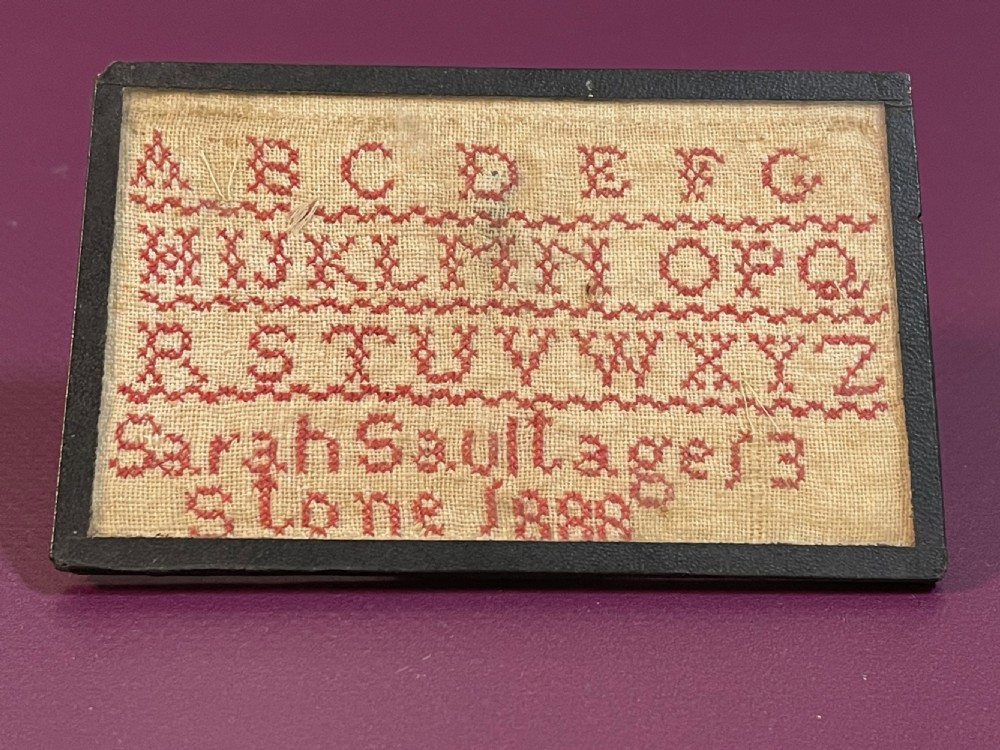 Antique Mini Needlework Sampler View II