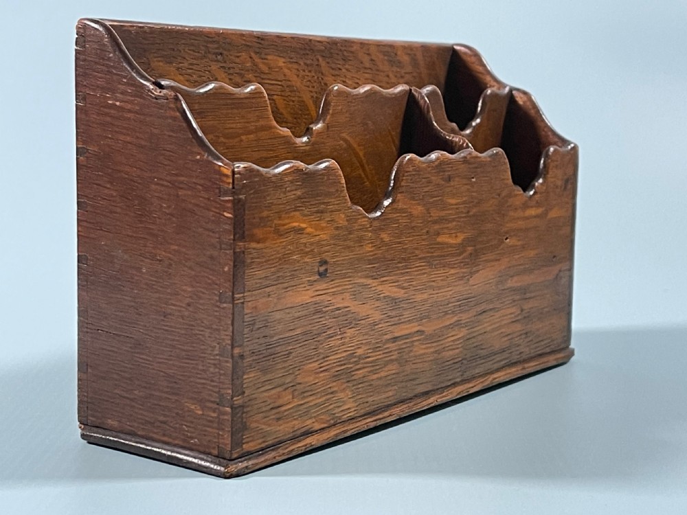 Antique Oak Stationery Holder