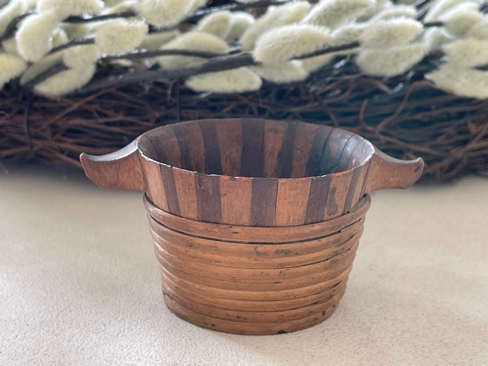 A Small Antique Scottish Bicker - drinking vessel