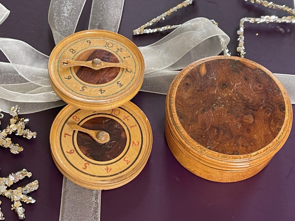 Antique  Georgian Tunbridge Ware Games Scorers & Box View VII
