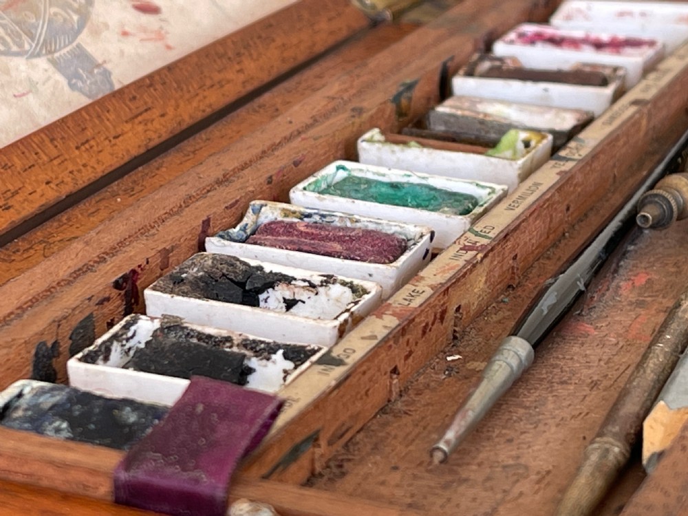 Antique Artists Paint Box View III