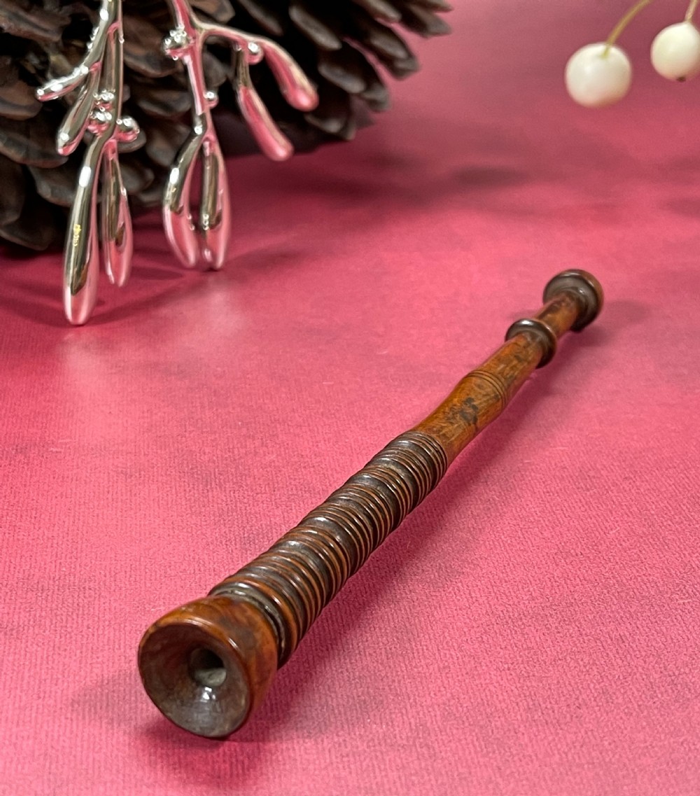 A Welsh Antique Knitting Stick - fruitwood - treen