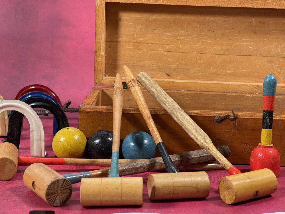 A Small Antique Indoor Croquet Game View V