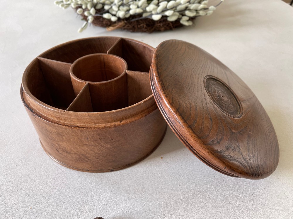 Antique Elm Spice Box View XII