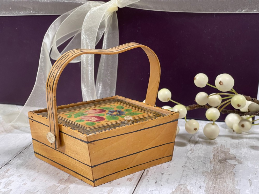 Antique Tunbridge Ware Whitewood  Pannier View II