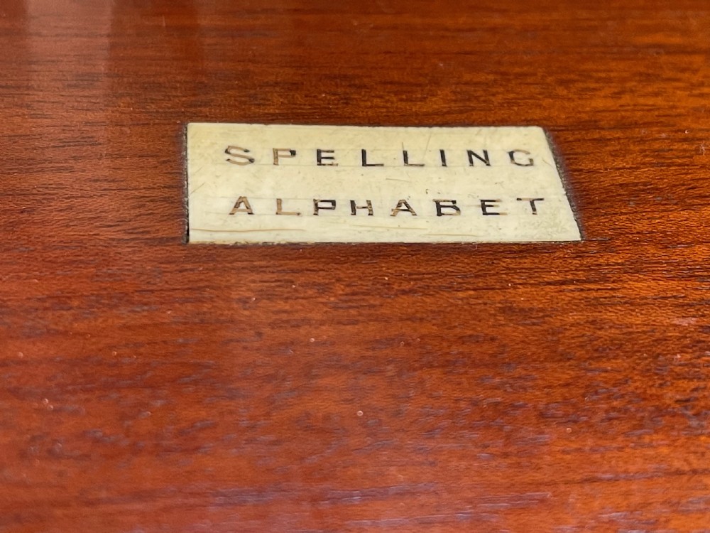 Antique Alphabet & Spelling Box - Bone Letters View V