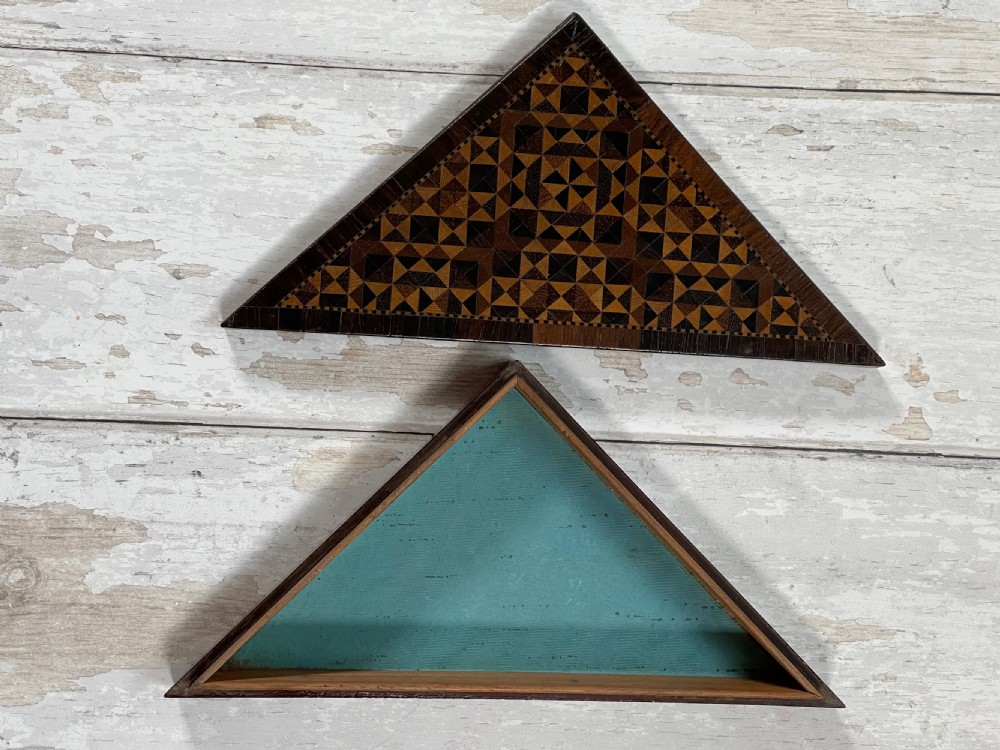 Antique Tunbridge Ware Box - Triangular in shape View V