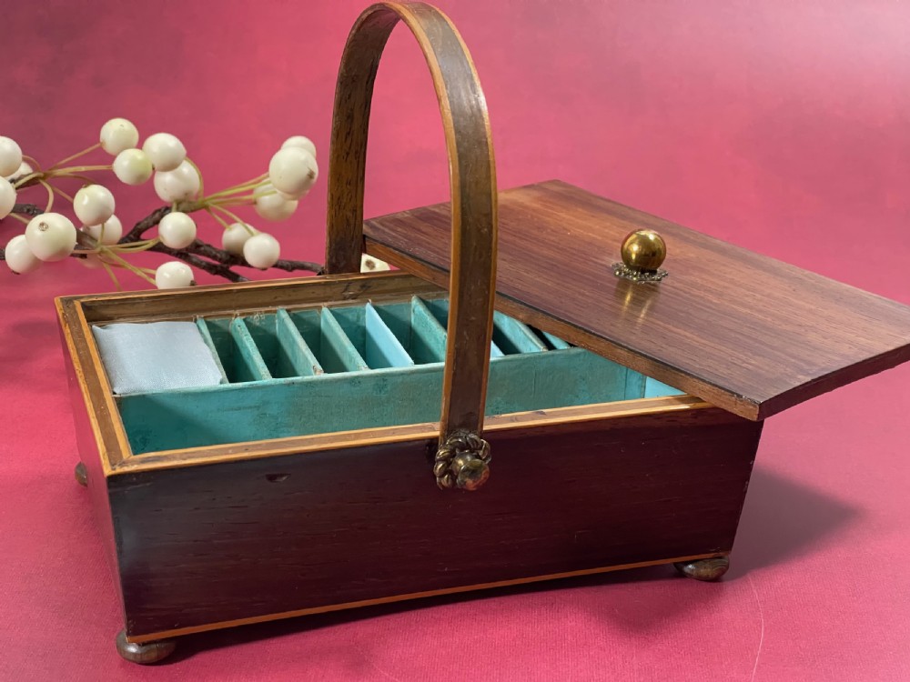 Antique Rosewood Sewing Pannier
