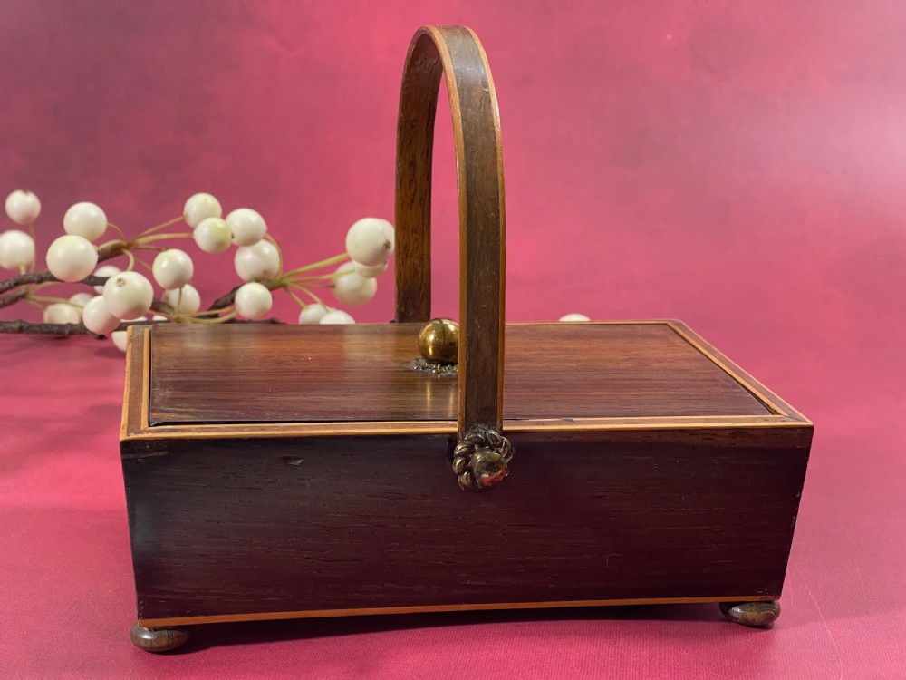 Antique Rosewood Sewing Pannier View V