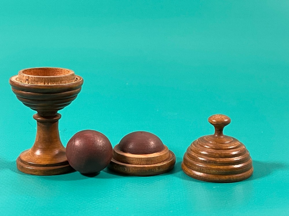 Antique Treen Magic Trick - disappearing ball