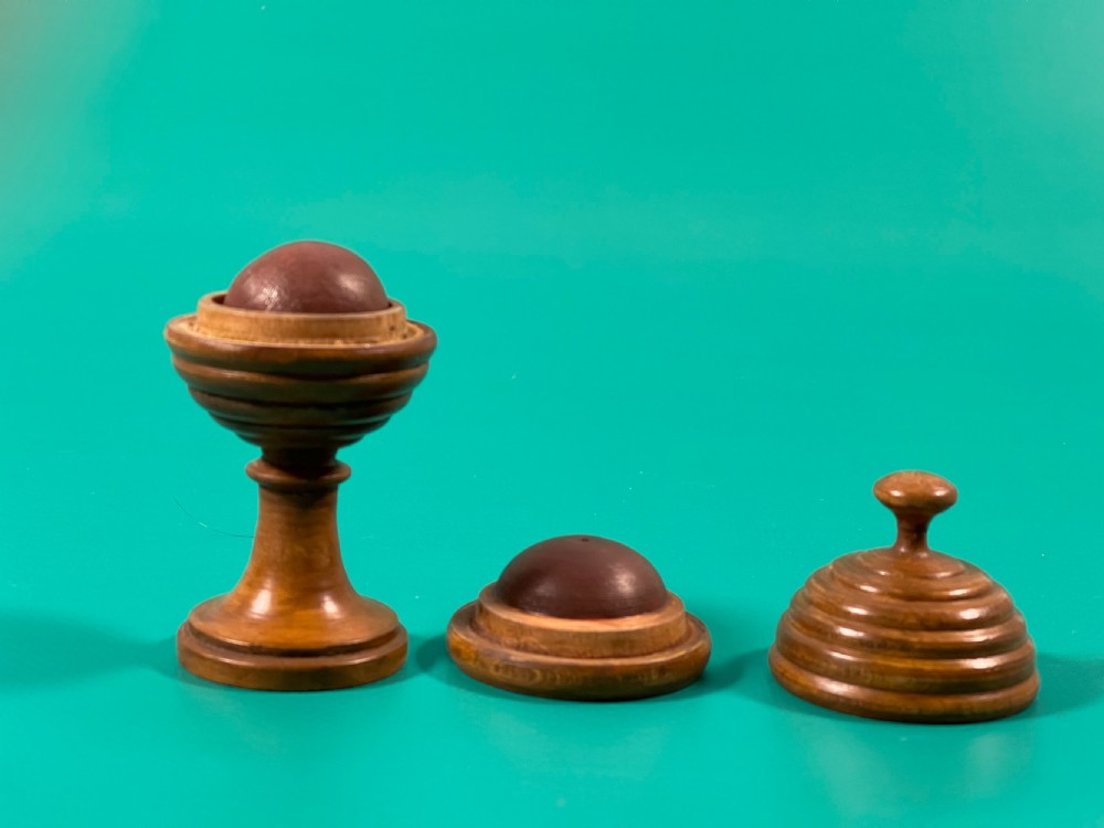 Antique Treen Magic Trick - disappearing ball View III
