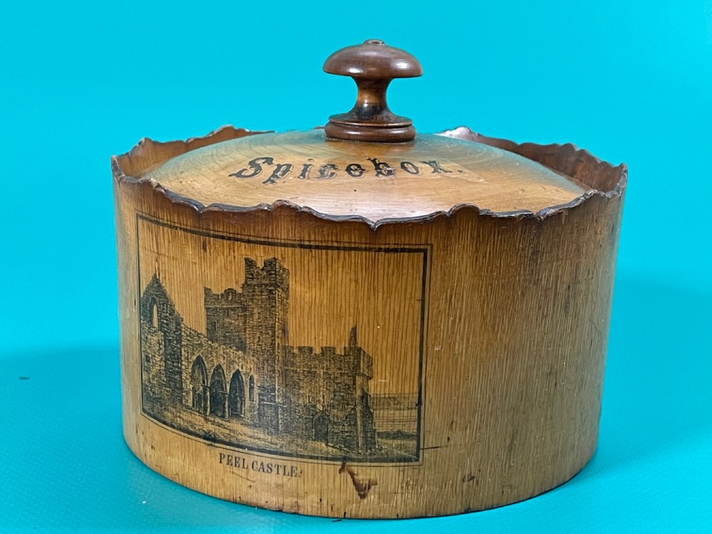 Antique Scottish Spice Box - with eight internal spice pots View III