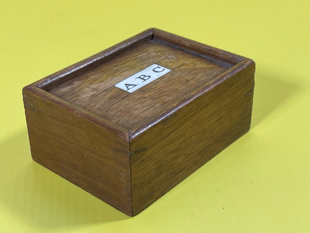 Antique Alphabet & Spelling Box - including bone letter tiles View IV