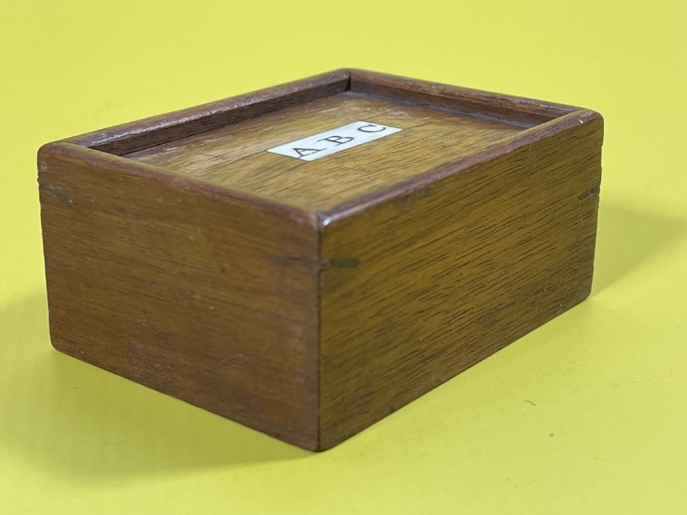 Antique Alphabet & Spelling Box - including bone letter tiles View V