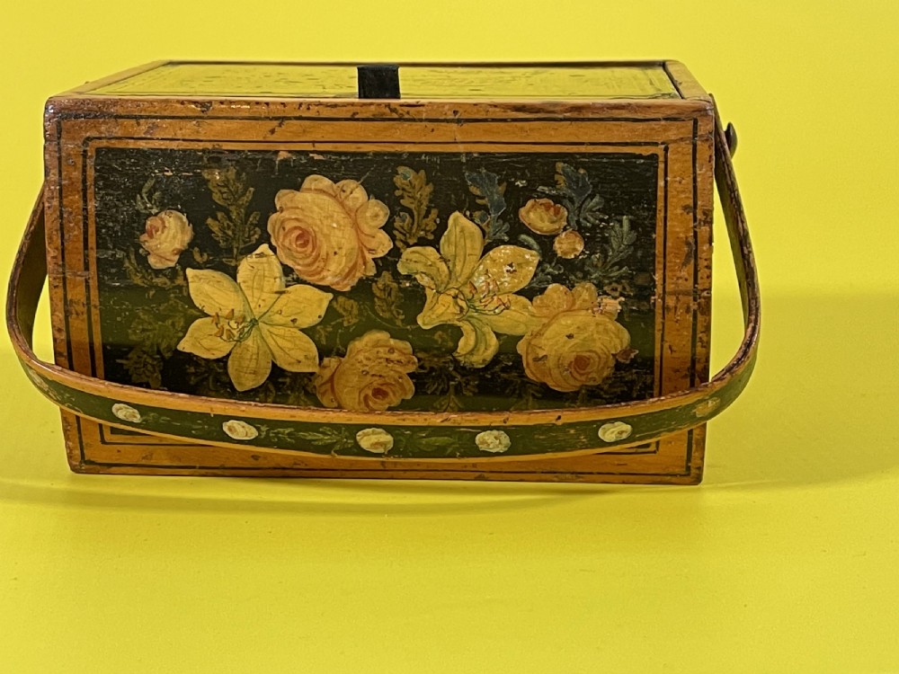 Antique Regency Penwork Sewing Box/Pannier View V